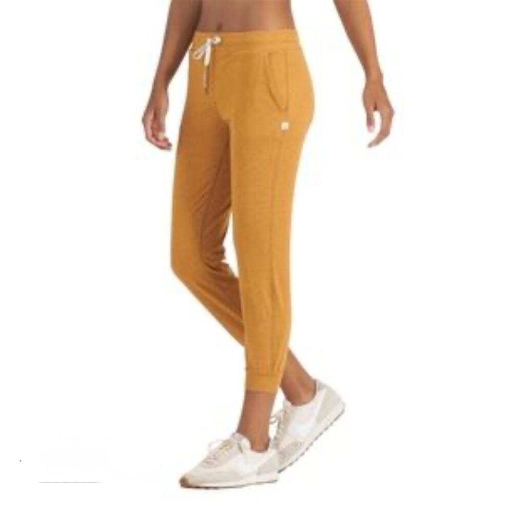 Vuori Performance Jogger Women's L Flax Heather Mustard Athleisure Sweatpants - Picture 2 of 13